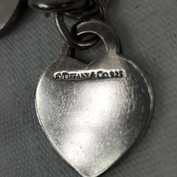 Gorgeous Vintage Tiffany & Co 925 Sterling Silver Heart & Tag Toggle Bracelet - Picture 6 of 14